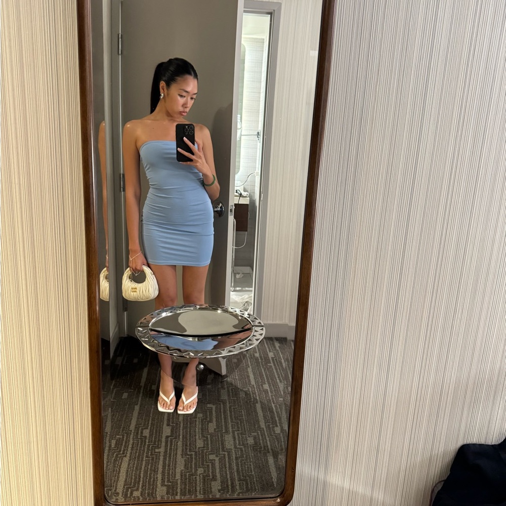 Blue Strapless Dress